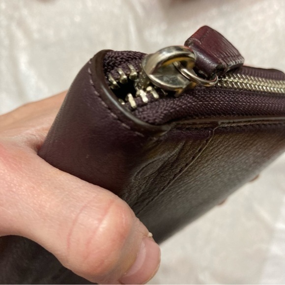 Coach purple leather zipper accordion clutch wallet - Picture 7 of 10